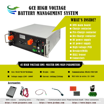 GCE υψηλής τάσης BMS 192S614.4V 250A Lithium BMS Lifepo4 Συστήματα διαχείρισης μπαταριών για Λιθουανία