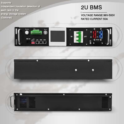 High Voltage Slave BMU 2U 19inch Rack Cell Monitoring Unit LiFePO4 BESS ESS CAN RS485 Active Passive Balance BMS