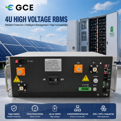 GCE Energy 4U Rack BMS 250A 1000V Σύστημα Διαχείρισης Βαταριών Υψηλής Πρόταση για Ηλιακό ESS Κωνσταντίνο.