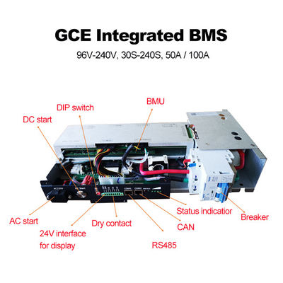 75S UPS Ενσωματωμένο BMS, 240V 50A Master Slave BMS με Relay